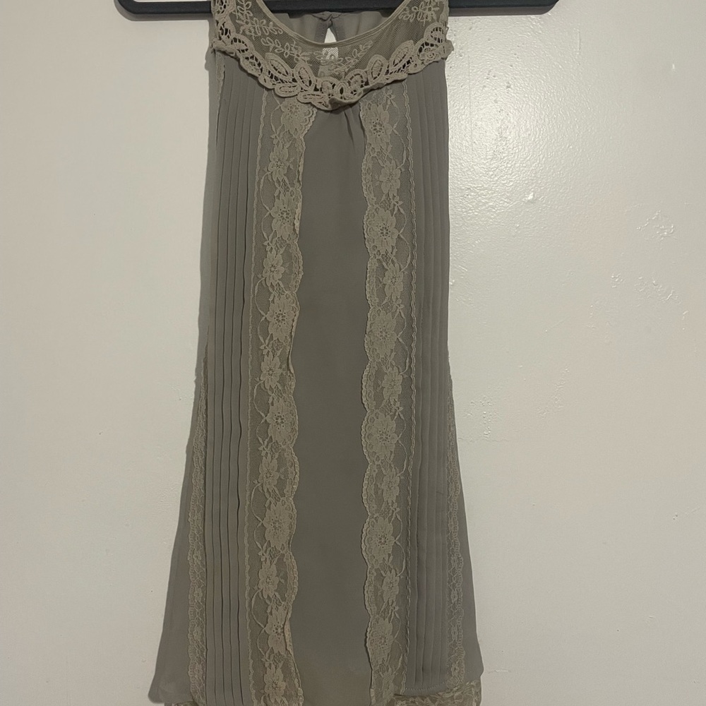 Grey dress with lace details